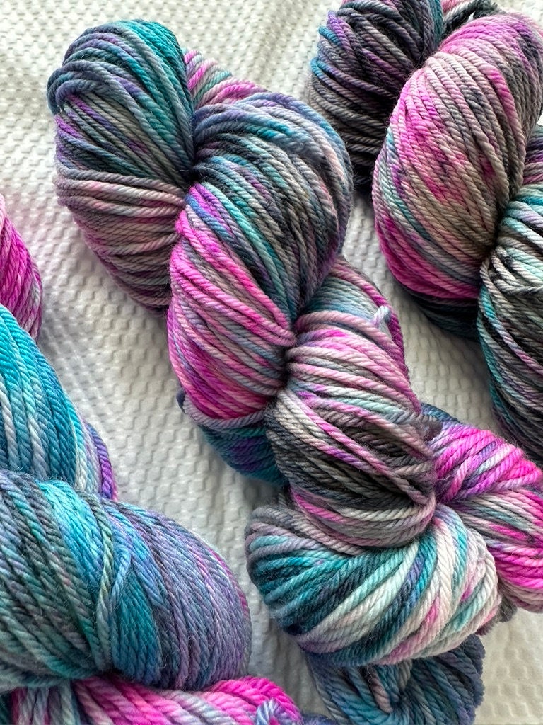 Galaxy Worsted Hand Dyed Yarn Nellas Cottage Hand Dyed Fiber