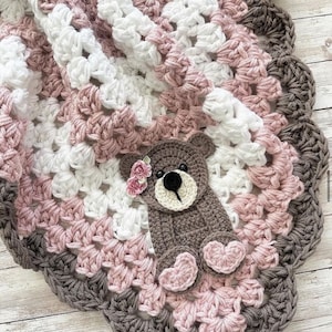 Crochet Baby Blanket - Baby Blanket - Handmade Baby Blanket - Baby Bear Blanket - Crocheted Baby Blanket - Baby Bear