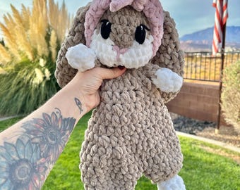 Crocheted Bunny Plushie - Stuffed Animals - Nellas Cottage - Bunny Toy - Baby Bunny - Bunny Plushie - Bunnie Amigurumi - Crochet - Handmade