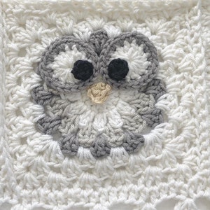 Crochet Pattern INSTANT PDF DOWNLOAD Pattern Only Crochet Baby Blanket Granny Square Magnolia Owl Blanket Owl Nellas Cottage image 3