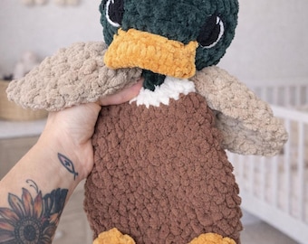 Crocheted Duck Plushie - Stuffed Animals - Nellas Cottage - Duck Toy - Baby Duck  - Duck Amigurumi - Crochet - Handmade