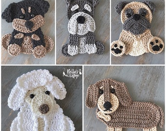 Crochet Pattern - INSTANT PDF DOWNLOAD - Crochet Puppies - Crochet - Dog - Puppy - Rottweiler - Dachschund - Poodle - Pug - Schnauzer - Dogs