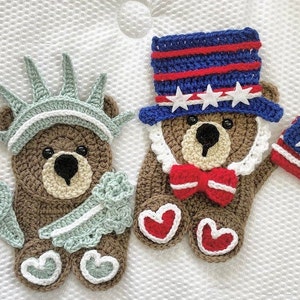 Crochet Pattern - INSTANT PDF DOWNLOAD - Freedom Friends - Nellas Cottage - Liberty - Statue of Liberty - America - Usa - Freedom