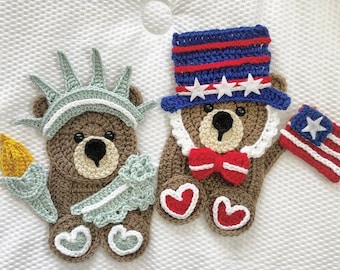 Crochet Pattern - INSTANT PDF DOWNLOAD - Freedom Friends - Nellas Cottage - Liberty - Statue of Liberty - America - Usa - Freedom