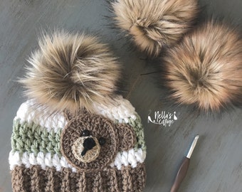 Baby Hat - Crochet Baby Hat - Crochet Hat - Beanie - Crochet Baby Beanie - Baby Bear - Bear Hat - Bear Beanie - Crochet Beanies