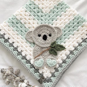 Crochet Baby Blanket - Baby Blanket - Handmade Baby Blanket - Crochet Baby Blanket - Koala Baby Blanket - Crochet Koala