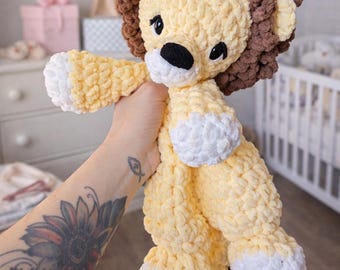 Crocheted Lion Plushie - Stuffed Animals - Nellas Cottage - Lion Toy - Baby Lion- Lion Plushie