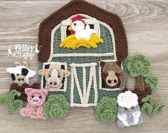 Crochet Pattern - INSTANT PDF DOWNLOAD - Barnyard Buddies - Nellas Cottage - Crochet Barn - Crochet Farm Animals - Farm Animals - Barnyard