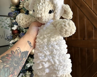 Handmade Crocheted Lamb Snuggler