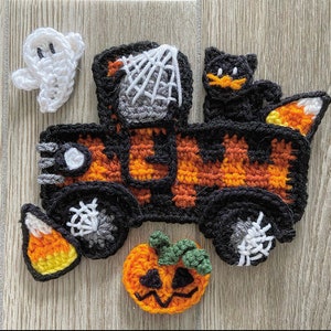 Crochet Pattern - INSANT PDF DOWNLOAD - Halloween Pattern - Trick or Treat Truck - Nellas Cottage - Halloween - Crochet - Pattern