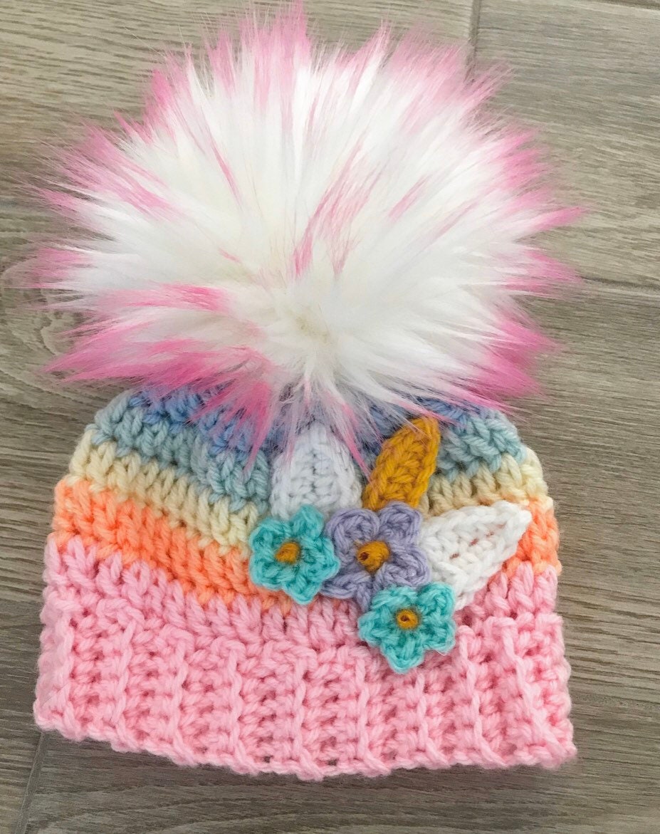 Crochet Baby Blanket Baby Blanket Handmade Baby Blanket Unicorn