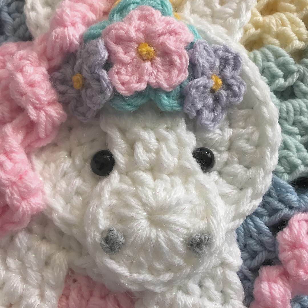 Crochet Baby Blanket Baby Blanket Handmade Baby Blanket Unicorn