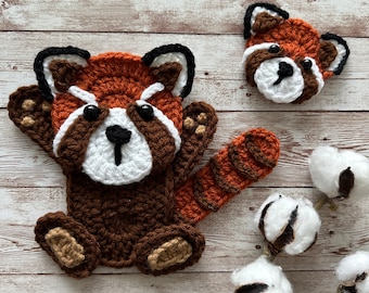 Crochet Pattern - INSTANT PDF DOWNLOAD - Nellas Cottage - Red Panda - Red Panda Crochet Pattern - Crochet Red Panda - Red Panda Appliques