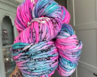 OOAK COTTON CANDY - Hand Dyed Yarn - Nellas Cottage - Hand Dyed Fiber - Fiber Yarns - Yarn - Maker - Crochet - Knit - Knitting
