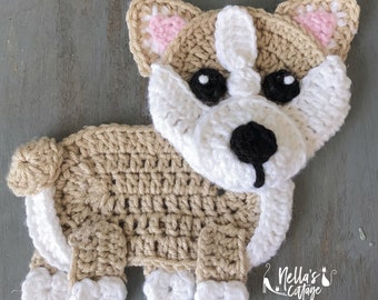 Crochet Pattern - INSTANT DOWNLOAD - Crochet Corgi - Nellas Cottage - Crochet - Corgi - Crochet Dog - Crochet Corgi - Corgi Applique