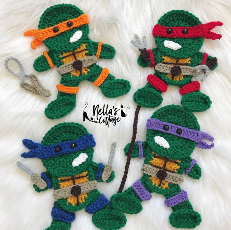 Crochet Pattern INSTANT PDF DOWNLOAD Pattern Turtles Ninjas Crochet Patterns Nellas Cottage Patterns Patterns Turtle Pattern image 1