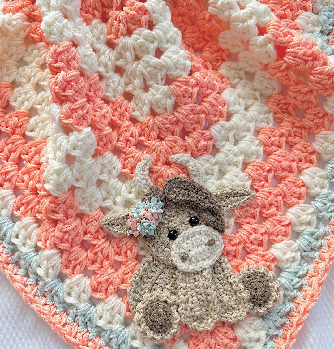 Blanket Cow Baby Blanket Crocheted Cow Blanket Baby Blanket Cow Blanket