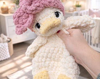 Crocheted Duck Plushie - Stuffed Animals - Nellas Cottage - Duck Toy - Baby Duck  - Duck Amigurumi - Crochet - Handmade