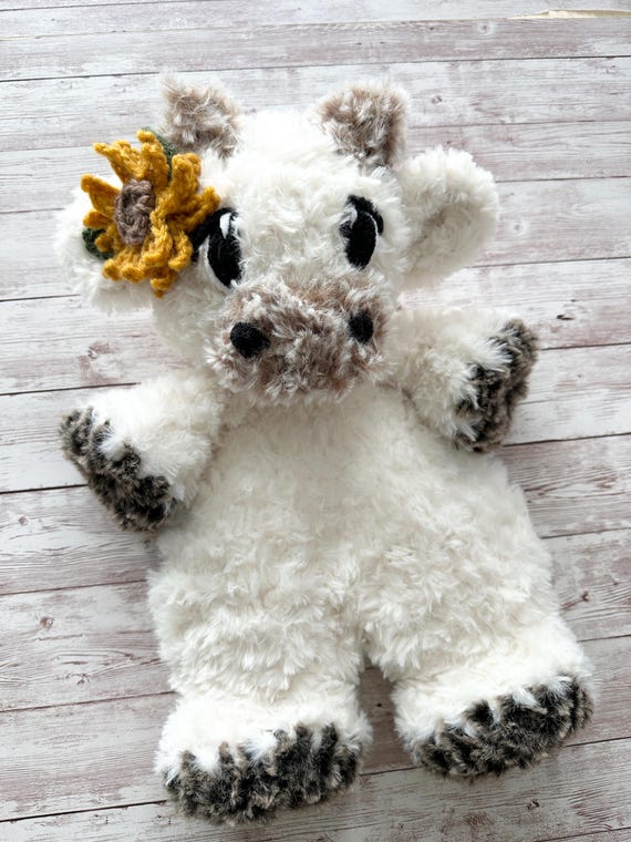 Marley Moo CROCHET Pattern - PDF DOWNLOAD - Crochet Snuggler Pattern - Crochet Cow Pattern - Pattern - Stuffed Animal - Nellas Cottage