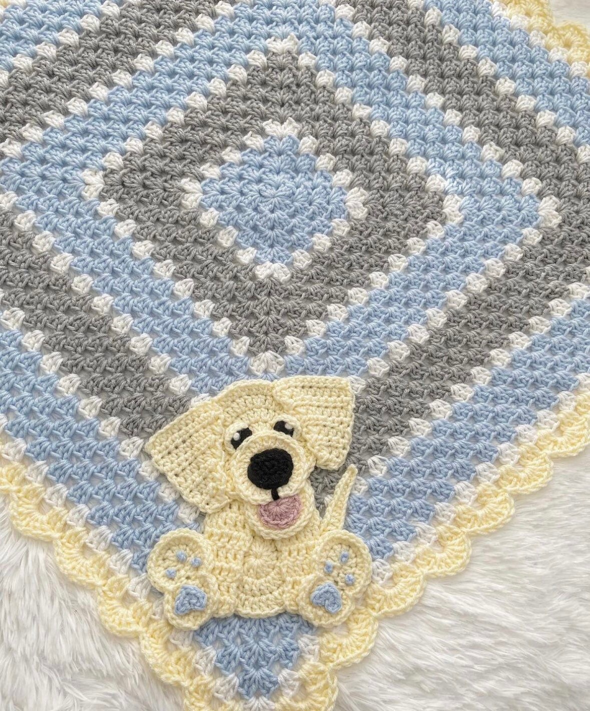 Crochet Baby Blanket Baby Blanket Handmade Baby Blanket Puppy