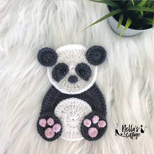 Crochet Pattern - INSTANT PDF DOWNLOAD - Panda Pattern - Crochet Panda Pattern - Applique Pattern - Panda Applique