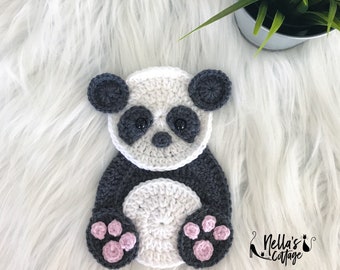 Crochet Pattern - INSTANT PDF DOWNLOAD - Panda Pattern - Crochet Panda Pattern - Applique Pattern - Panda Applique