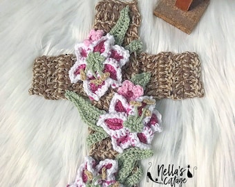 Crochet Pattern - INSTANT PDF DOWNLOAD - Crochet Cross - Easter - Easter Cross - Cross Applique - Cross of Love - Nella's Cottage - Crochet