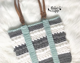 Crochet Pattern - INSTANT PDF DOWNLOAD - Crochet Tote - Crochet Handbag - Amara Tote - Amara Handbag - Nella's Cottage Patterns - Totebag