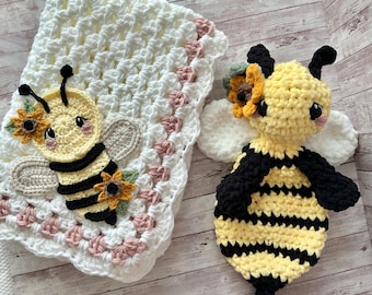 Crocheted Bumblebee Baby Blanket