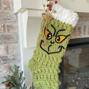 Crochet Pattern - INSTANT PDF DOWNLOAD - Crochet Stocking Pattern - Stocking - Christmas Stocking  - Nellas Cottage