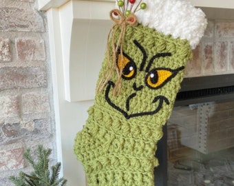 Crochet Pattern - INSTANT PDF DOWNLOAD - Crochet Stocking Pattern - Stocking - Christmas Stocking  - Nellas Cottage