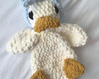 Crocheted Duck Plushie - Stuffed Animals - Nellas Cottage - Duck Toy - Baby Duck  - Duck Amigurumi - Crochet - Handmade