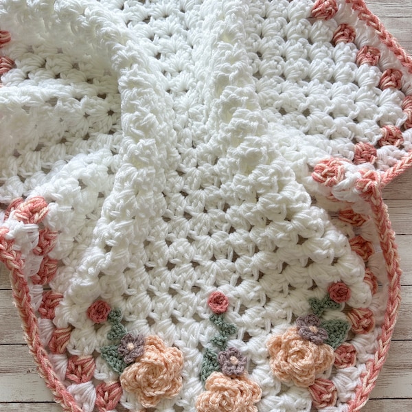 Crocheted Flower Baby Blanket