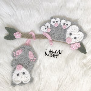 Crochet Pattern - INSTANT PDF DOWNLOAD - Pattern - Opossum Family - Crochet Opossum Pattern - Nellas Cottage Patterns - Opossums - Crochet