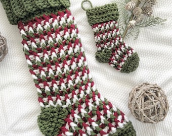 Crochet Pattern - INSTANT PDF DOWNLOAD - Crochet Stocking Pattern - Stocking - Christmas Stocking - Cozy Cabin Stocking - Nellas Cottage