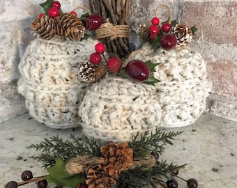 Crochet Pattern - INSTANT PDF DOWNLOAD - Crochet Christmas Ornaments - Farmhouse Christmas Ornaments - Christmas Ornaments - Crochet