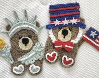 Crochet Pattern - INSTANT PDF DOWNLOAD - Freedom Friends - Nellas Cottage - Liberty - Statue of Liberty - America - Usa - Freedom