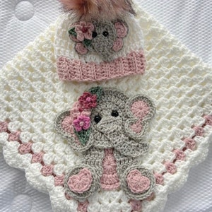 Couverture pour bébé éléphant au crochet