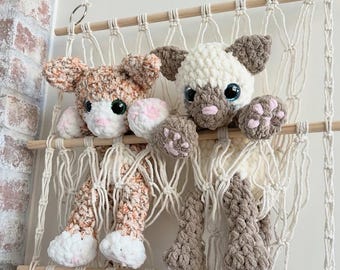 Crochet Kitty Plushie - Stuffed Animals - Nellas Cottage - Kitty Cat Toy - Baby Kitty - Kitty Snuggler - Crochet - Cat Snuggler - Kitty Cat