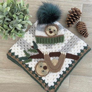 Baby Blanket - Handmade Blanket - Sloth - Sloth Blanket - Sloth Bedding - Sloth Gift - Gifts For Baby - Blanket - Bedding