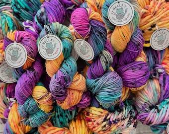 LLAMA LASERS - Hand Dyed Yarn - Nellas Cottage - Hand Dyed Fiber - Fiber Yarns - Yarn - Maker - Crochet - Knit - Knitting