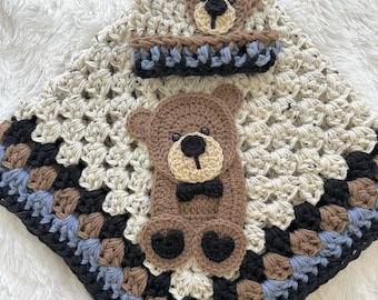 Baby Blanket - Handmade Blanket - Bear - Bear Blanket - Bear Bedding - Bear Gift - Gifts For Baby - Blanket - Bedding