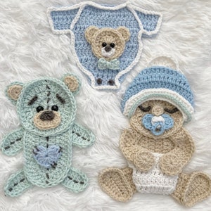 Patrón de crochet - DESCARGA INSTANTÁNEA EN PDF - Bebé de crochet - Bundle of Joy - Nellas Cottage - Bebé de crochet - Bebé oso - Bebé - Chupete