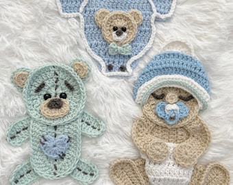 Crochet Pattern - INSTANT PDF DOWNLOAD - Crochet  Baby - Bundle of Joy - Nellas Cottage - Crochet Baby - Baby Bear - Baby - Pacifier