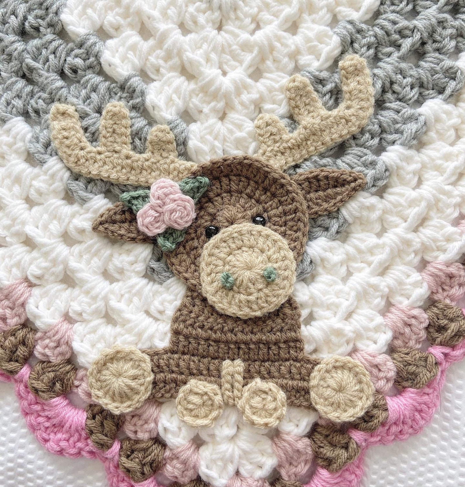 Blanket Moose Baby Blanket Crocheted Moose Blanket Baby Etsy