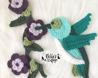 Crochet Pattern - INSTANT PDF DOWNLOAD - Nellas Cottage - Hummingbird - Crochet Hummingbird - Hummingbird Pattern - Crochet Patterns