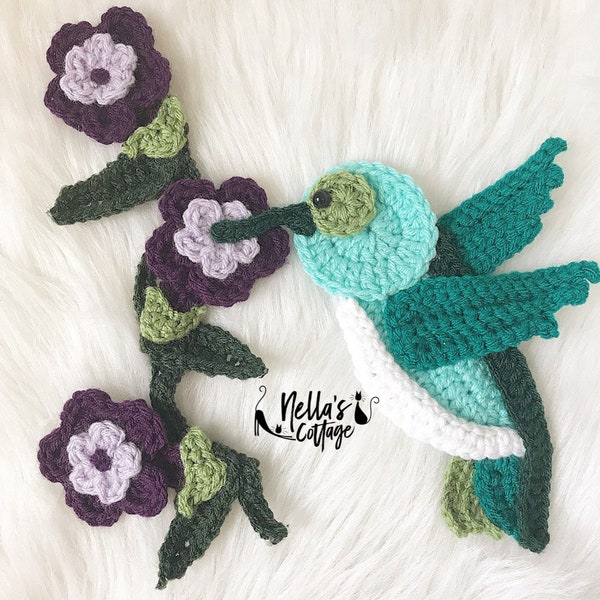 Crochet Pattern - INSTANT PDF DOWNLOAD - Nellas Cottage - Hummingbird - Crochet Hummingbird - Hummingbird Pattern - Crochet Patterns