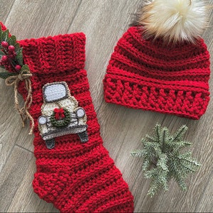 Crochet Pattern - INSTANT PDF DOWNLOAD - Nellas Cottage Patterns - Stocking - Christmas Stocking - Home for the Holidays - Stocking - Beanie