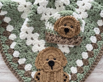 Crochet Baby Blanket - Baby Blanket - Handmade Baby Blanket - Puppy Baby Blanket - Crocheted Baby Blanket - Baby Puppy - Baby Dog