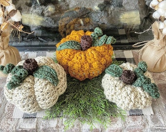 Crochet Pattern - INSTANT PDF DOWNLOAD - Crochet Pumpkin Patch - Pumpkins  - Nellas Cottage - Fall Decor - Crochet Farmhouse Decor - Fall